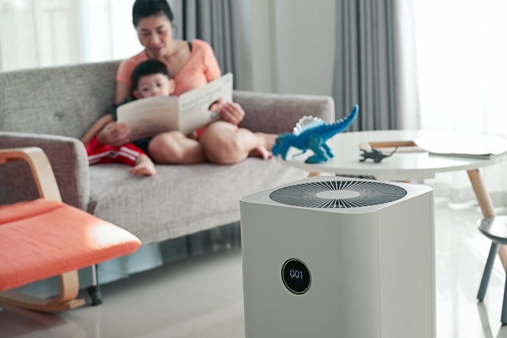 Air purifier installed in home